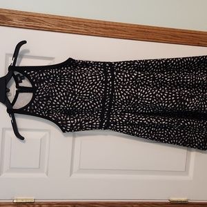 Size small fit and flare black and white dress
